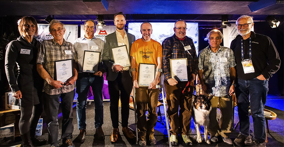 Iain Peters, winner of the Boardman Tasker Award for Mountain Literature 2025, alongside the
		other shortlisted authors